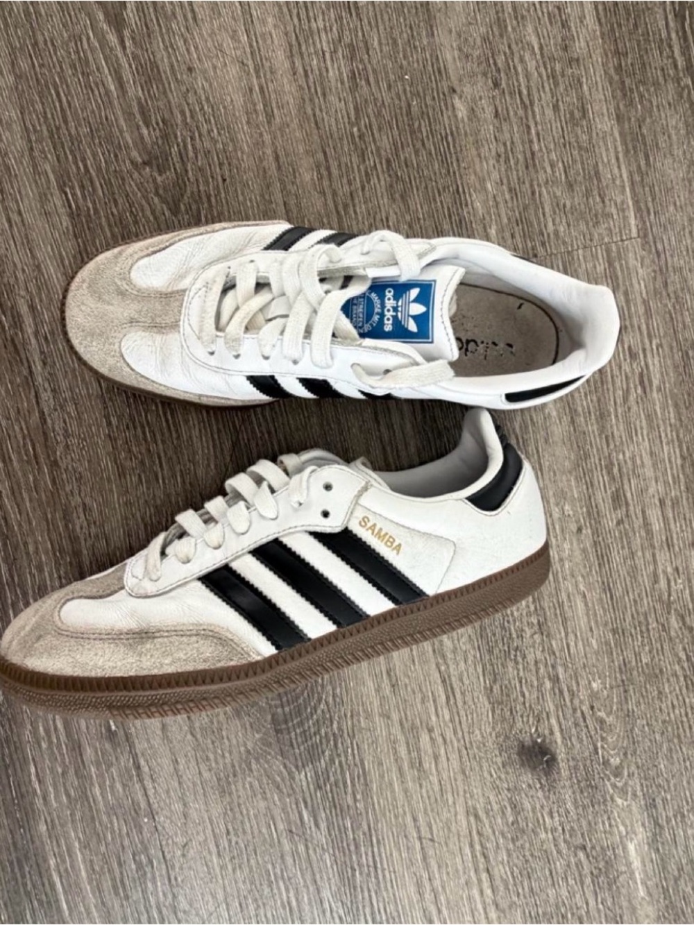 adidas Samba White, Black & Brown Retro Low-Top Sneakers